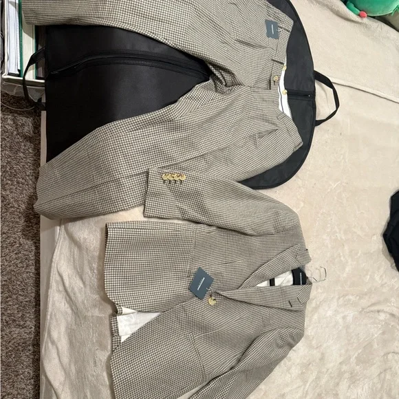 Rochas Gray and Green Suit Classic Design